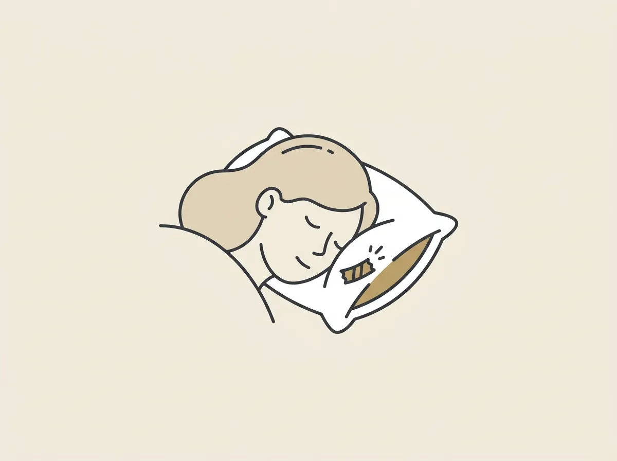 夜のあいだに剥がれて枕に落ちたテープのイラスト
